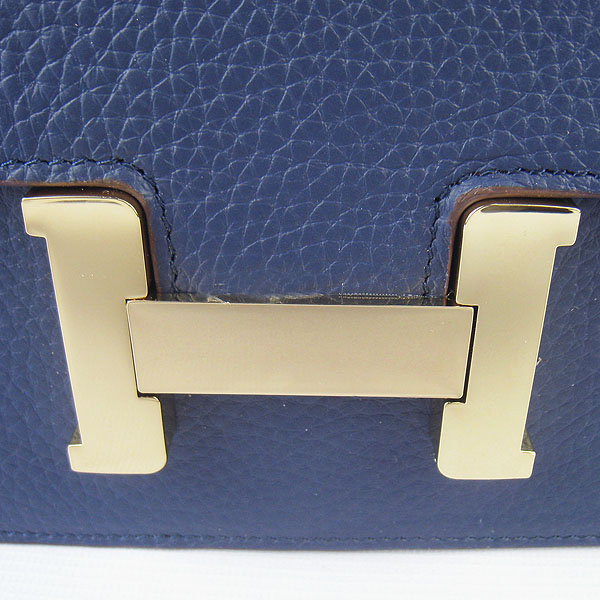 7A Hermes Oxhide Leather Message Bag Dark Blue H017